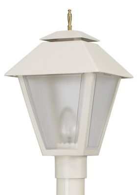 SOLUS White Colonial Style 1-Light Post-Mount Walkway Light, 4,000K, SPC109F-LE26C