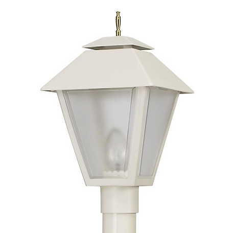 SOLUS White Colonial Style 1-Light Post-Mount Walkway Light, 4,000K, SPC109F-LE26C