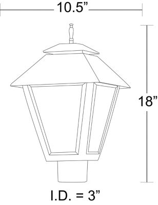 Image showing  White Colonial Style 1-Light Post-Mount Walkway Light, 3,000K, SPC109F-LE26W
