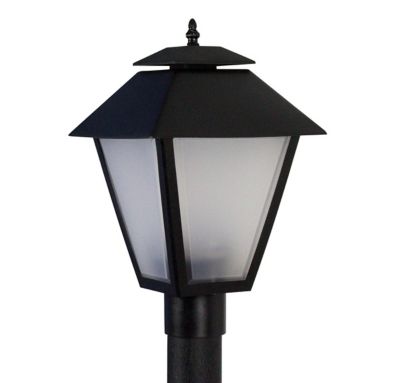 SOLUS Black Colonial Style 1-Light Post-Mount Walkway Light, 4,000K, SPC110F-LE26C