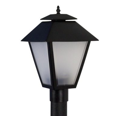 SOLUS Black Colonial Style 1-Light Post-Mount Walkway Light, 3,000K, SPC110F-LE26W