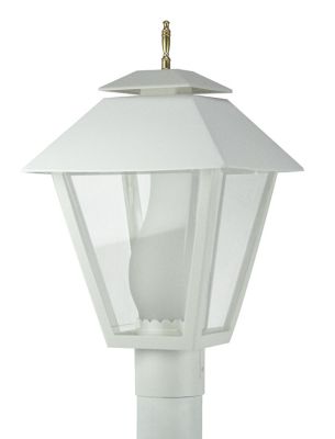 SOLUS White Colonial Style 1-Light Post-Mount Walkway Light, 4,000K, SPC111-LE26C