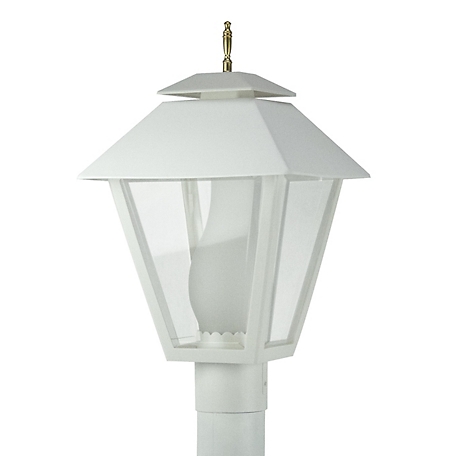 SOLUS White Colonial Style 1-Light Post-Mount Walkway Light, 4,000K, SPC111-LE26C