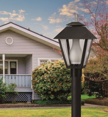 Image showing  Black Colonial Style 1-Light Post-Mount Walkway Light, 4,000K, SPC112-LE26C