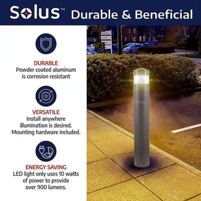 Image showing  Line-Voltage Bronze LED Exterior Landscape Bollard Light, 4,000K