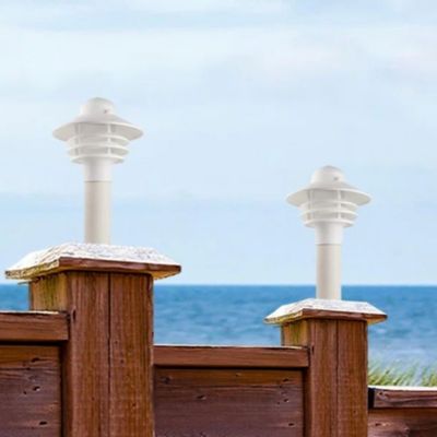 Image showing  900-Lumen 9.5W Nautical 1-Light Post-Mount Walkway Light, White, 4,000K