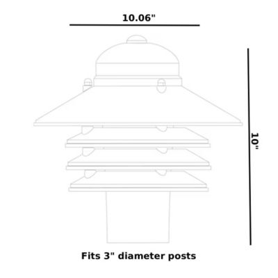 Image showing  900-Lumen 9.5W Nautical 1-Light Post-Mount Walkway Light, White, 4,000K