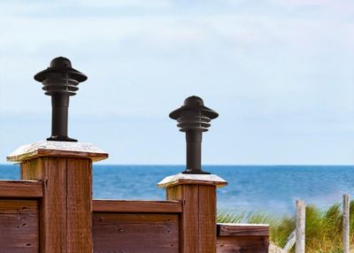 Image showing  900-Lumen 9.5W Nautical 1-Light Post-Mount Walkway Light, Black, 3,000K