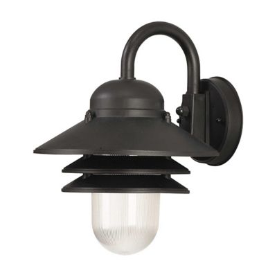 SOLUS Nautical 1-Light Black LED Outdoor Wall-Mount Sconce, 4,000K, SPC75VC-LE26C-B