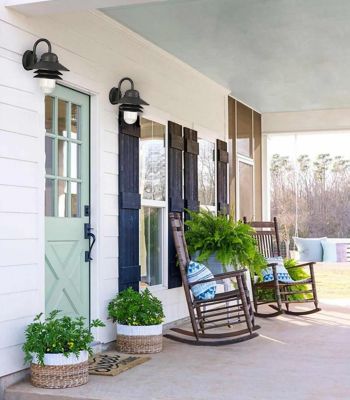 Image showing  Nautical 1-Light Black LED Outdoor Wall-Mount Sconce, 4,000K, SPC75VC-LE26C-B