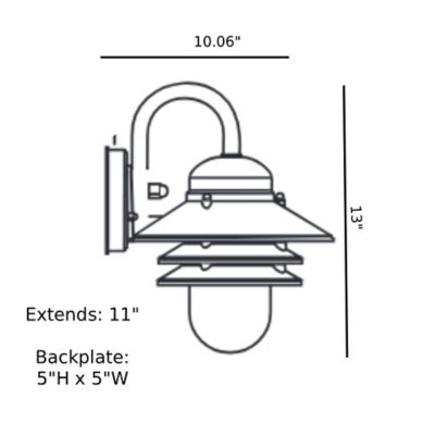 Image showing  13 in. x 10 in. Outdoor 1-Light LED Nautical Wall-Mount Sconce, Clear, 4,000K