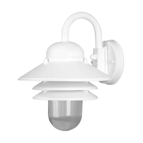 SOLUS Nautical 1-Light White LED Outdoor Wall-Mount Sconce, White, 3,000K, 13 in. x 10.0625 in., SPC75VC-LE26W-W