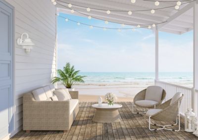 Image showing  13 in. x 10 in. Outdoor 1-Light LED Nautical Wall-Mount Sconce, Clear, 3,000K