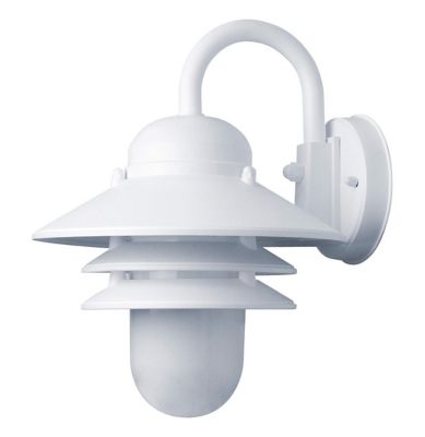 SOLUS 13 in. x 10 in. Outdoor 1-Light LED Nautical Wall-Mount Sconce, White, 4,000K