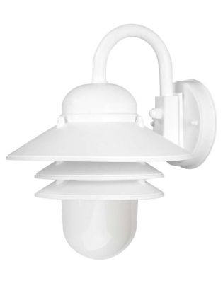 SOLUS Nautical 1-Light White LED Outdoor Wall-Mount Sconce, White, 3,000K, 13 in. x 10.0625 in., SPC75VL-LE26W-W