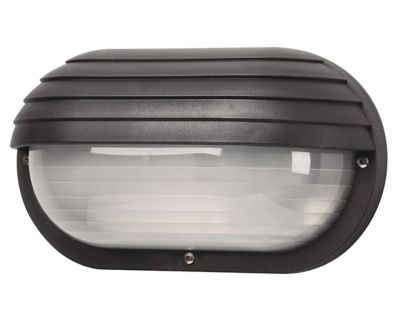 SOLUS 10.5 in. Outdoor 1-Light LED Nautical Wall-Mount Sconce with Eyelid, Black, 4,000K