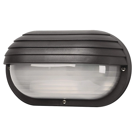 SOLUS Nautical 1-Light Black LED Outdoor Wall-Mount Sconce with Eyelid, 4,000K