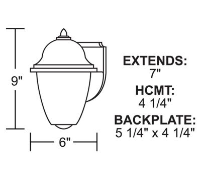 Image showing  1-Light Black LED Outdoor Porch and Utility Acorn Wall-Mount Sconce, Durable White Acrylic Lens, 3,000K
