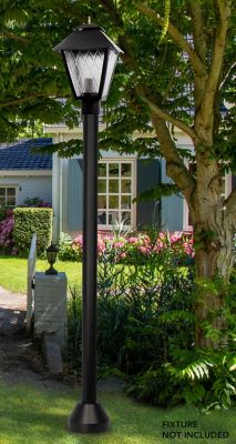 Image showing  6 ft. Black Surface-Mount Aluminum Lamp Post with Cast Aluminum Base and Decorative Cover