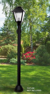 Image showing  6 ft. Surface-Mount Aluminum Lamp Post with Convenience Outlet and Photo Sensor, Black