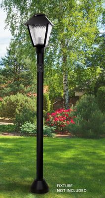 Image showing  6 ft. Black Surface-Mount Aluminum Lamp Post with Convenience Outlet
