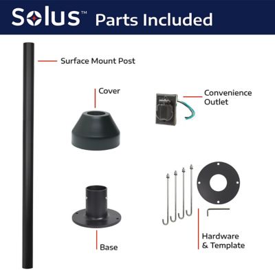 Image showing  6 ft. Black Surface-Mount Aluminum Lamp Post with Convenience Outlet