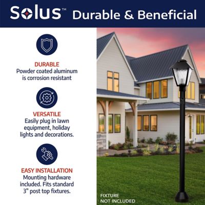 Image showing  6 ft. Black Surface-Mount Aluminum Lamp Post with Convenience Outlet