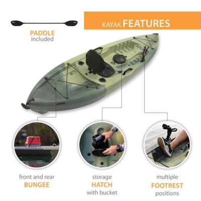 Image showing  10 ft. Tioga Angler Sit-on-Top Kayak, Moss Fusion