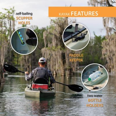 Image showing  10 ft. Tioga Angler Sit-on-Top Kayak, Moss Fusion
