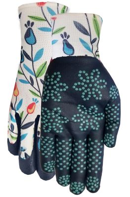 Midwest Gloves Women's Polyester Max Grip Tulip Pattern Garden Gloves, 1-Pair