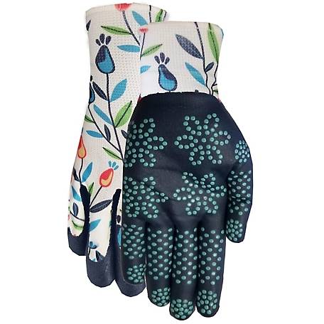 Midwest Gloves Max Grip Tulip Pattern Garden Gloves, 1 Pair
