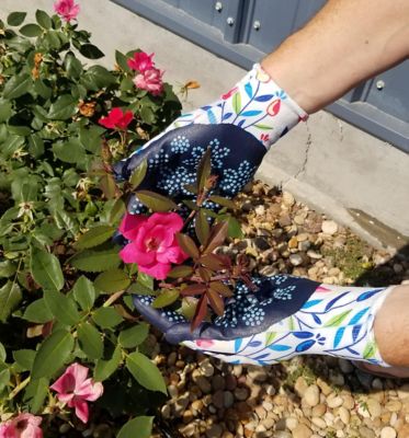 Image showing  Women's Polyester Max Grip Tulip Pattern Garden Gloves, 1-Pair