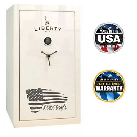 Liberty Safe We the People, 44 Long Gun + 6 Handgun, E-Lock, 60-Min Gun Safe, White Gloss