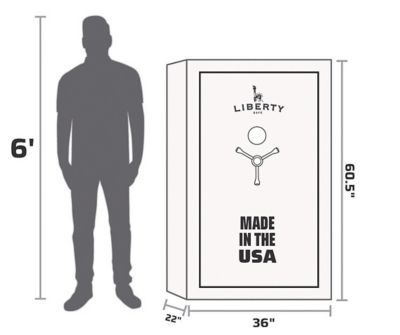 Image showing 6 th Liberty Safe 44 Long Gun + 6 Handgun 19.25 cu. ft. Electronic Lock We the People Gun Safe, White Gloss