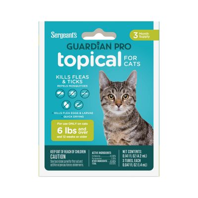 Sergeant's Guardian Pro Flea and Tick Collar for Cats, 3 Month Supply