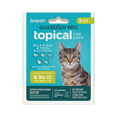 Sergeant's Guardian Pro Flea and Tick Collar for Cats, 3 Month Supply