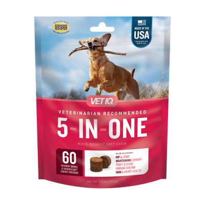 VetIQ 5-in-One Smoke Flavor Soft Chew Dog Treats, 9.5 oz.