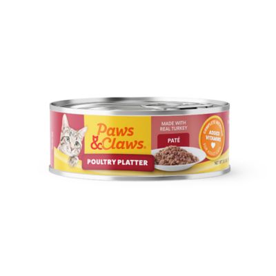 Paws & Claws Adult Poultry Platter Pate Wet Cat Food, 5.5 oz. can