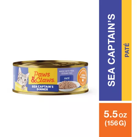 Paws & Claws Adult Sea Captain's Dinner Pate Wet Cat Food 5.5 oz. Wet Cat Food