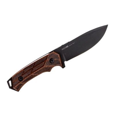 Image showing  4.25 in. Rock 62 Walnut Engraved Fixed Blade Knife