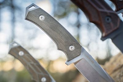 Image showing  1.3 in. Rock 62 Micarta Plain Fixed Blade Knife