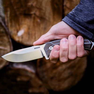 Image showing  4.25 in. Rock 62 Micarta Engraved Fixed Blade Knife, BU.KNF001.08