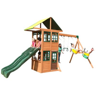 KidKraft Treasure Cove Wooden Swing Set/Playset, F23860