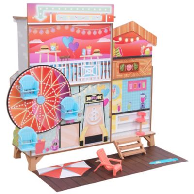 Image showing  Ferris Wheel Fun Beach House Dollhouse, 37.76 in. x 16.54 in. x 32.8 in., 20 pc.
