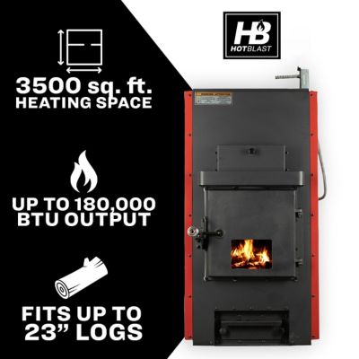 Image showing  Wood-Burning Indoor Furnace, 3,500 sq. ft., 180,000 BTU