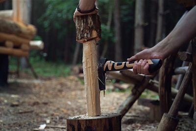 Image showing  1.3 lb. 14 in. Volante Axe, Wooden Logo