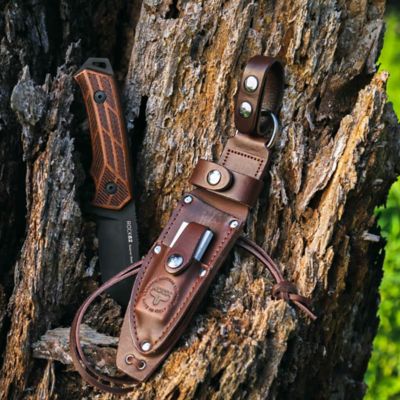 Image showing 5 th WOOX Rock 62 Fixed Blade Knife Genuine Leather Knife Sheath