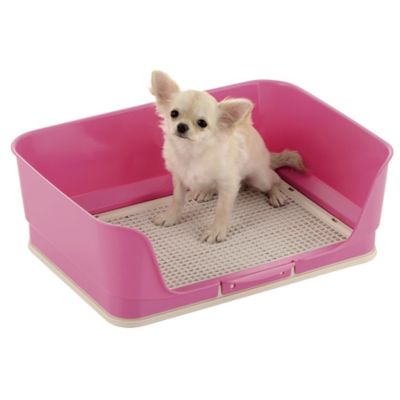 Richell Paw Trax Splash Free Potty Pad Tray, Pink