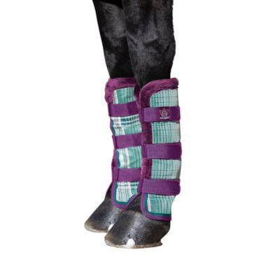 Tackmore Horse Fly Boots - 4 Piece Set With Fleece Trim For Summer Leg