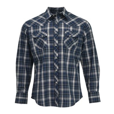 Wrangler Men's Long-Sleeve Wrancher Plaid Shirt